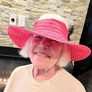 Scala Ladies One Size Fits All Pink Visor Makena Maui Hawaii Sun Hat Golf